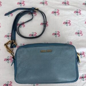 Miu Miu Light Blue Crossbody Camera Bag
